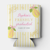 Freshly Graduated Lemon Pink Bow Graduation Dosenkühler (Rückseite)