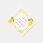 Freshly Graduated Lemon Pink Bow Graduation Serviette (Ecke)