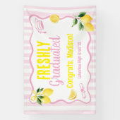 Freshly Graduated Lemon Pink Stripes Banner (Vertikal)