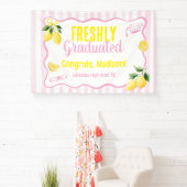 Freshly Graduated Lemon Pink Stripes Banner (InSitu)