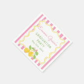Freshly Graduated Lemon Pink Stripes Grad Napkins Serviette (Ecke)