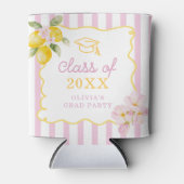 Freshly Graduated Lemon Pink Stripes Graduation Dosenkühler (Vorderseite)