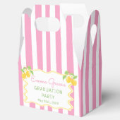 Freshly Graduated Lemon Pink Stripes Graduation Geschenkschachtel (Geöffnet)