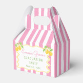 Freshly Graduated Lemon Pink Stripes Graduation Geschenkschachtel (Vorderseite)