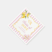 Freshly Graduated Lemon Pink Stripes Graduation Serviette (Ecke)