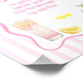Freshly Graduated Lemon Pink Stripes Lemonade Bar Poster (Ecke)