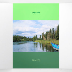 Freshly Green Tone Squared Off Qr Code Dreifach Gefaltete Karte