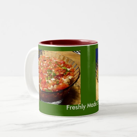 Freshly Made Salsa Zweifarbige Tasse (Vorderseite Links)
