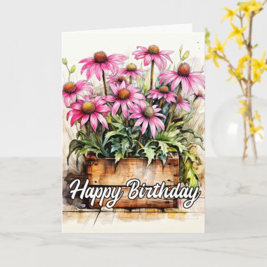 Freshly Picked Aster Blume Art Karte (Gelbe Blume)