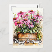 Freshly Picked Aster Blume Art Postkarte (Vorne/Hinten)