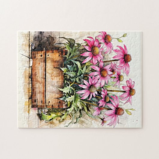 Freshly Picked Aster Blume Art Puzzle (Horizontal)