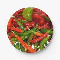 Freshly Picked Chillies Paper Plate