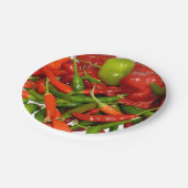 Freshly Picked Chillies Paper Plate Pappteller (Schrägansicht)