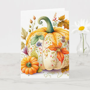 Freshly Picked Fall Harvested Pumpkin Karte