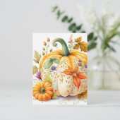 Freshly Picked Fall Harvested Pumpkin Postkarte (Stehend Vorderseite)