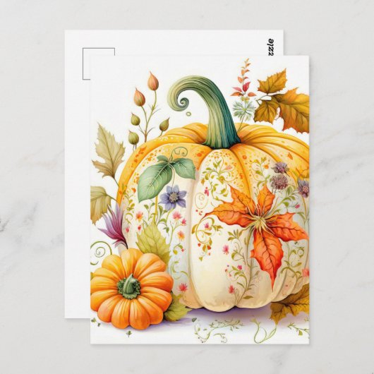 Freshly Picked Fall Harvested Pumpkin Postkarte (Vorne/Hinten)