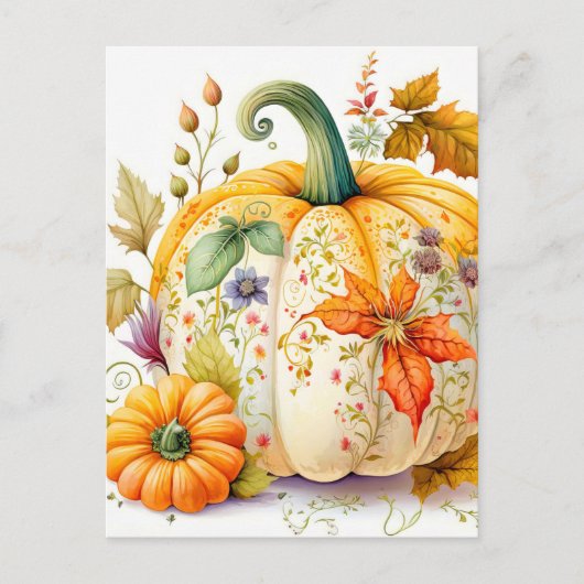 Freshly Picked Fall Harvested Pumpkin Postkarte (Vorderseite)