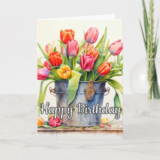 Freshly Picked Tulip Blume Karte (Vorderseite)