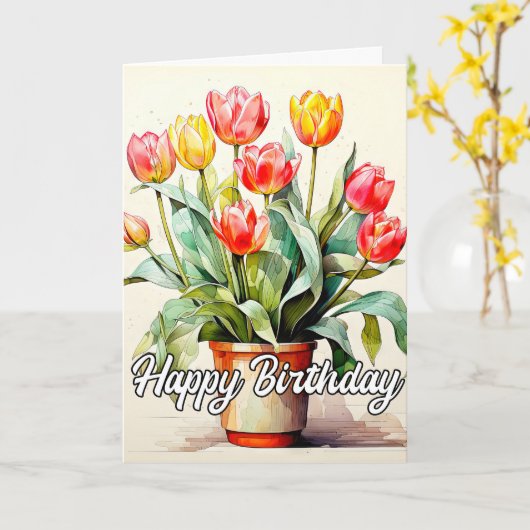 Freshly Picked Tulip Blume Karte (Gelbe Blume)