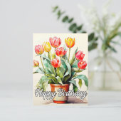 Freshly Picked Tulip Blume Postkarte (Stehend Vorderseite)