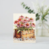 Freshly Planted Aster Blume Art Postkarte (Stehend Vorderseite)