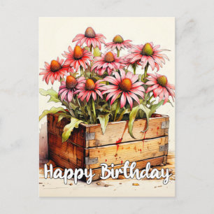 Freshly Planted Aster Blume Art Postkarte