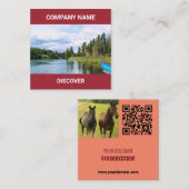 Freshly Red Tone Squash Off Qr Code Promo Mitteilungskarte (Vorne/Hinten)