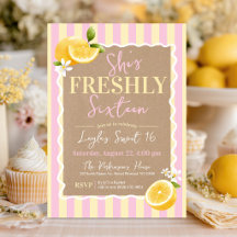 FRESHLY Sixteen Zitronen Pink & Gelb 16. Geburtsta