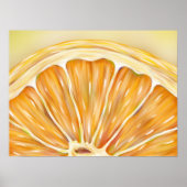 "Freshly Squeezed" Makro-Orange-Slip-Poster Poster (Vorne)