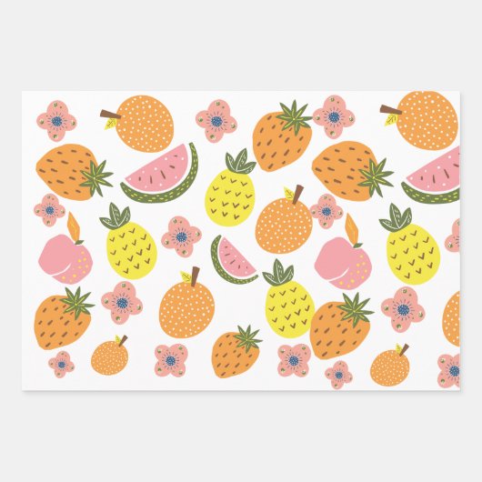 "Freshly Wrapped: Fruitful Delights Gift Paper" Geschenkpapier Set (Vorderseite)