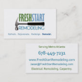 FreshStart Umgestaltung Visitenkarte (Vorne/Hinten)