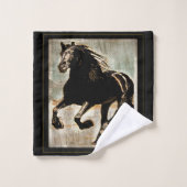 Freshtastisches Pferd 03 Badhandtuch Set (Waschlappen)