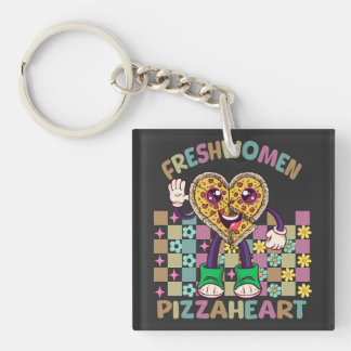 Freshwomen PizzaHeart - Retro Uni Girl Funny Schlüsselanhänger