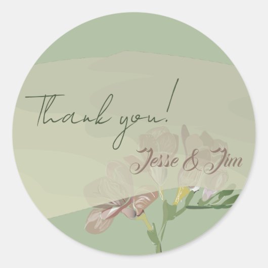 Fresia auf Sage Runder Aufkleber (Vorderseite)