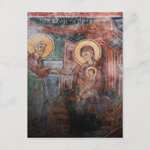 Fresken aus der serbischen Kirche des 14. Jahrhund Postkarte