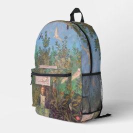 Fresko einer Gartenlandschaft, Pompeji Bedruckter Rucksack