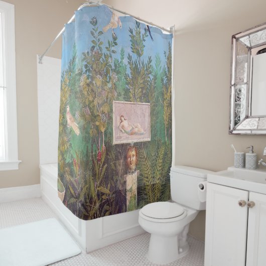 Fresko einer Gartenlandschaft, Pompeji Duschvorhang (Beispiel)