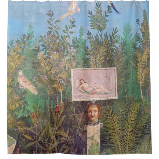 Fresko einer Gartenlandschaft, Pompeji Duschvorhang (Vorderseite)