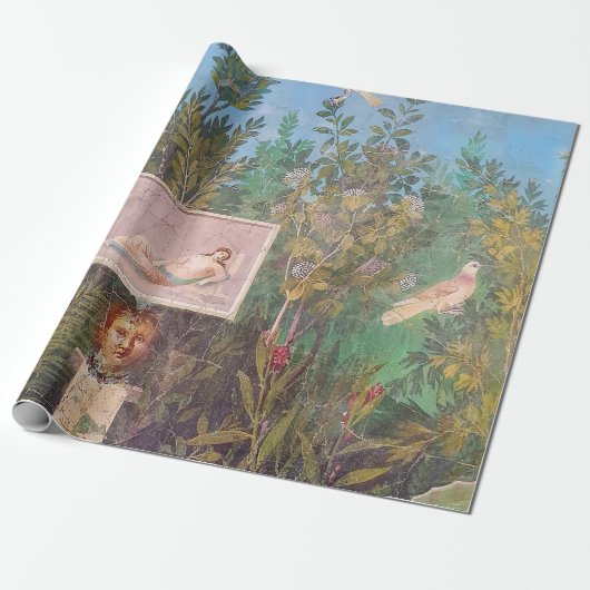 Fresko einer Gartenlandschaft, Pompeji Geschenkpapier (Ungerollt)