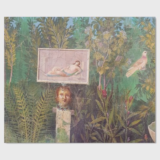 Fresko einer Gartenlandschaft, Pompeji Geschenkpapier (Flach)