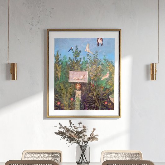 Fresko einer Gartenlandschaft, Pompeji Poster