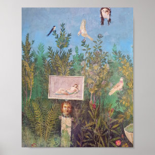 Fresko einer Gartenszene, Pompeji Poster