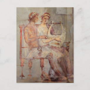 Fresko einer Musikstunde, Pompeji Postkarte