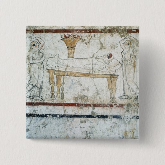 Fresko vom Grab von Gaudio, c.480 BC Button (Vorderseite)