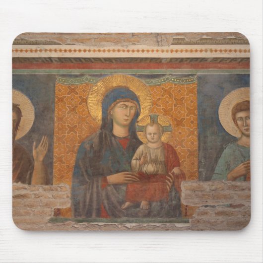 Fresko von Madonna und Kind Mousepad (Vorne)