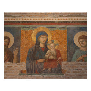 Fresko von Madonna und Kind Poster