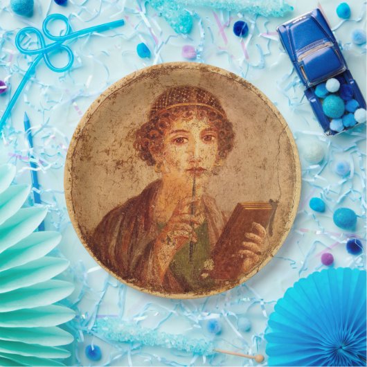 Fresko von Sappho in Pompeji Pappteller (Party)