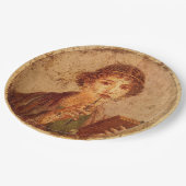 Fresko von Sappho in Pompeji Pappteller (Schrägansicht)