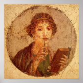 Fresko von Sappho in Pompeji Poster (Vorne)