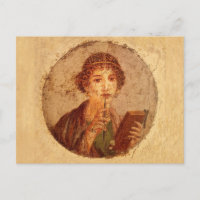 Fresko von Sappho in Pompeji